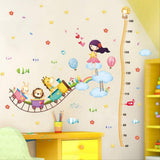 XL8247 Wall Stickers Wall Art Stickers Cartoon Air Train Height Sticker Wall Sticker, Children's Room Background Decorative Wall Sticker Decoration