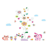 Generic Flower Dog Cat Butterfly Pattern Household Wall Sticker Wallpaper size 60x90 df5070  Decor kids Sticker