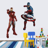 Superhero Wall Decals, 2 Pcs Large Waterproof Superhero Wall Kitchen Sticker Removable Decor Mural for Wall Bathroom Bedroom Living Room Kitchen size 50x70 ncs1440