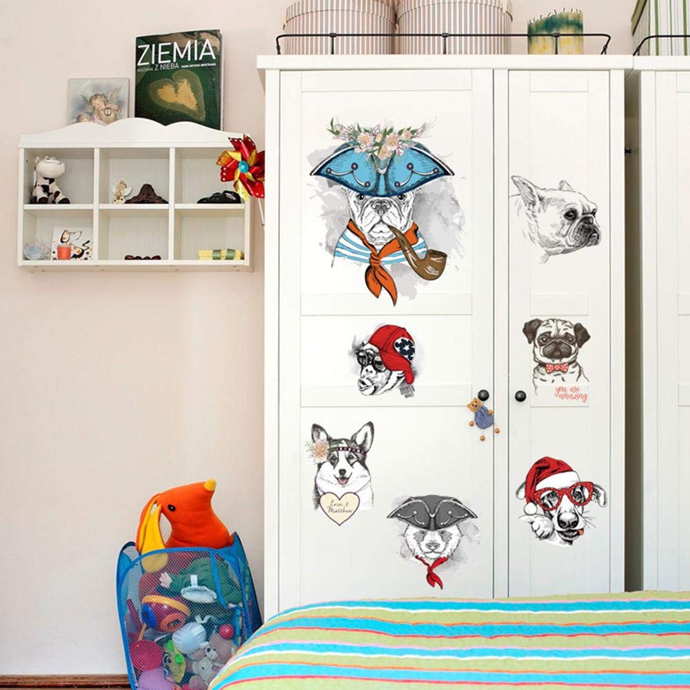 Cute Animals Cupboard Wall Stickers Home Refrigerator Bedroom Decal size50x70 sk7154