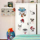 Cute Animals Cupboard Wall Stickers Home Refrigerator Bedroom Decal size50x70 sk7154