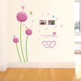 Indian Royals Pink Dendelion Flower Design Self Adhesive PVC Vinyl Wall Sticker size 45x60 ay6006b