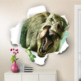 Wall Sticker 3D hole cartoon movie Dinosaur ComiWall Sticker 3D hole cartoon movie Dinosaur Coming in boy kids fans love gift decal wall sticker home decoration stickers 50x50  ncx008