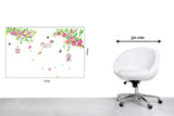 JAAMSO ROYALS Removable Flowers Stickers Pink Peach Wall Sticker size 60x90 am818