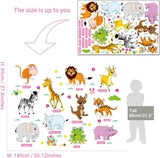 SuperDuo Animal Wall Sticker Cartoon DIY Art Decal Self-Adhesive Wallpaper Mural Decorate for Living Room TV Sofa Background Bedroom Kids Room Nursery size 60x90  am9215