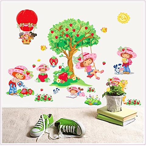 Strawberry girl creative cartoon wall sticker size 50x60 dm570107