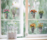 Q-T Sticker Potted Plant Living Room Bedroom Background Wall Plant Flower Wallpaper (Color size 50x70 sk7106