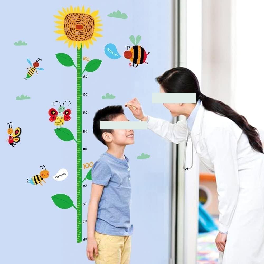 Measuring Ruler for Hanging on the Wall, Height Chart for Children, Sunflower, Measuring Chart for Children's Size Growth, Wall Art Stickers for Children's Room, Nursery Background, Removable size 50x70 sk7059