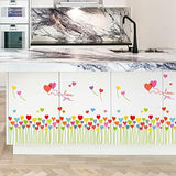 DNVEN 37 inches x 11 inches Love You Hearts Balloon Baseboard Stripe Window Glass Wall Decals Stickers Murals Removable Bedroom Nursery Kindergarten Children's Hospital size 50x70 sk7098