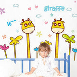 Top of top store - Wall Stickers, Cartoon Animal Design, Butterflies and Flowers Removable for Home Decoration PVC, Cute Giraffes size 50x70 xls7197