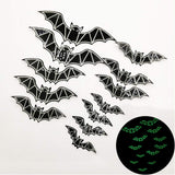 Halloween Bats, 56PCS Halloween Decorations Bat PVC 3D Bats Wall Decal Wall Sticker for Home Window Door Decorations 25x30cm sk-n-y001