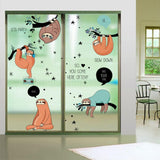 Winhappyhome Sloth Wall Art Stickers for Bedroom Living Room Coffee Shop Removable Decor Decals