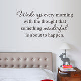 Inspirational “Wake Up Every Morning” Quotes Wall Art Stickers Motivational Words Letters Decorative Removable DIY Vinyl Wall Decals Living Room, Bedroom Mural size 30x60 nc1045  Wall Decor Sticker