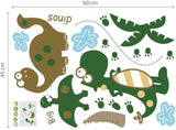 Walplus 50x70 cm Wall Stickers Large Cute Dinosaur Mural Vinyl Home Decoration DIY Décor Wallpaper Children Kids Room Gift, Multi-ColourAy7008 size45x60