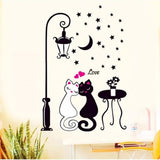 YUANCHENG Cat Wall Sticker For Kids Room Lamp and Butterflies Stickers Decor Decals size 50x70  dm570099