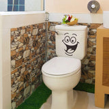 Toilet Sticker, Toilet Lid Sticker with Smiley Face PVC Waterproof Sticker Toilet Funny Cartoon Toilet Removable DIY Sticker for Bathroom, Kitchen, Wall Sticker 15x20cm nc105
