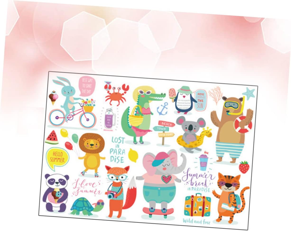 Toyvian Lot De 2 Autocollants Muraux Décoratifs En Pvc Faciles À Installer Et À Retirer Motif Animalier Pour D'enfant size 50x70 sk7151