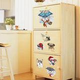 Cute Animals Cupboard Wall Stickers Home Refrigerator Bedroom Decal size50x70 sk7154