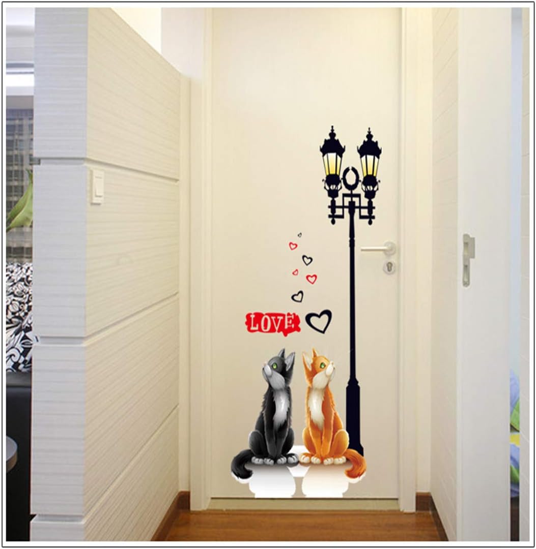 Habitación infantil, dibujos animados, amantes, gatos, amores, paredes, sala, dormitorio, pared TV, decoración, stickers, faroles. size 50x70 ay7077