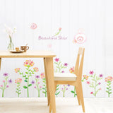 Sk9053 Small Flowers Kick Line Wall Sticker