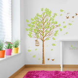 Am 9124 Large Bird Cage Wall Decal Home Removable PVC Murals Wallpaper for Girls Boys Nursery Bedroom Living Room Bathroom Kitchen Window Playroom Decor
