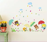 'Cartoon Monsoon in a Kindergarten' Wall StickerAy649