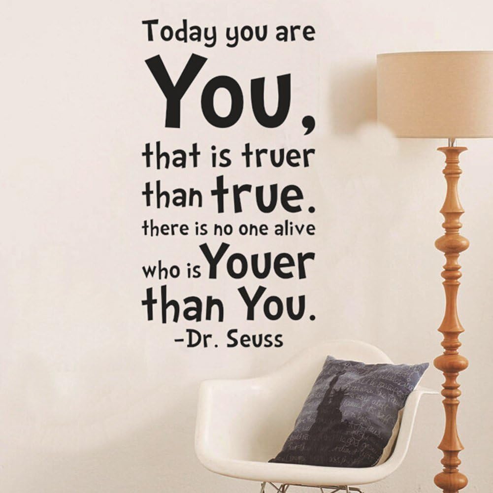NYKKOLA Dr Seuss Today You Are You Wall Art Vinyl Decals Stickers Quotes and Sayings Home Art Decor Decal Love Kids Bedroom size 60x90 DZR2005