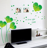 Love Grass Leaf Wall Sticker Green Heart, Photo Frame, Bedroom, Living Room, Wall Decor, Decals size 50x70 ay7176c