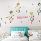 3D color wall stickers you go as you come, feather dream catcher, , waterproof sticker poster size  50*70 sk7021