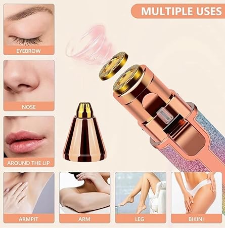 Women's 2-in-1 Travel Epilator Epilator Painless Eyebrow Epilator Electric Shaver Rechargeable Pocket USB With LED Light For Women Free Shipping From Spain