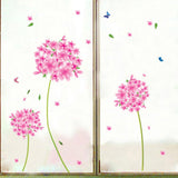 Butterflies Pink Flowers Wall Decal Nursery Baby Room Sticker House Decoration Wallpaper Removable Living Dinning Room Bedroom Kitchen Art Picture Murals DIY Stick size 50x70 xls7027