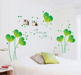 Love Grass Leaf Wall Sticker Green Heart, Photo Frame, Bedroom, Living Room, Wall Decor, Decals size 50x70 ay7176c