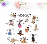 Xh1003c Asakkura Removable Stickers 2pcs Wall Removable Animal Wallpaper Home for Cartoon Paste Sticker Decals Decoration Kids Nursery Living Dog Decor Room Kids Wall Decals
