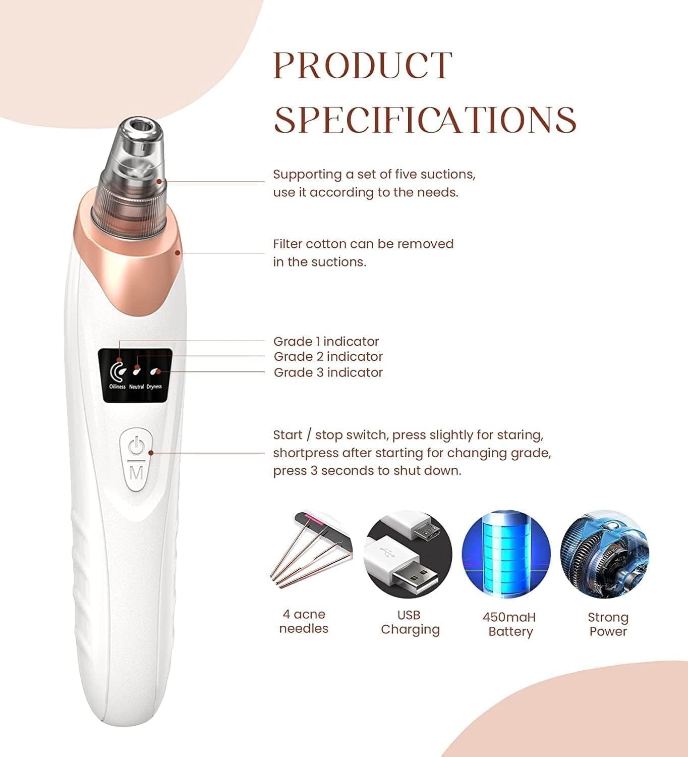 JB- 8826 Beauty Skin Care Expert Acne Pore Cleaner Acne  Beauty skin care specialist 5in1