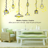Yellow Black Classic Lamp Wall Sticker Self-Adhesive DIY Wall Murals Home Decor Art size 50x70 xh3943c