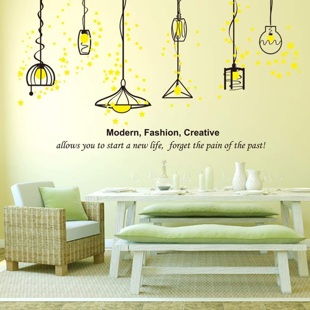 Yellow Black Classic Lamp Wall Sticker Self-Adhesive DIY Wall Murals Home Decor Art size 50x70 xh3943c