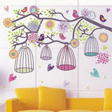 Colorful Bird Cage AY993 - Stiker Dinding / Wall Sticker di Tedy Febriyoga | Tokopedia