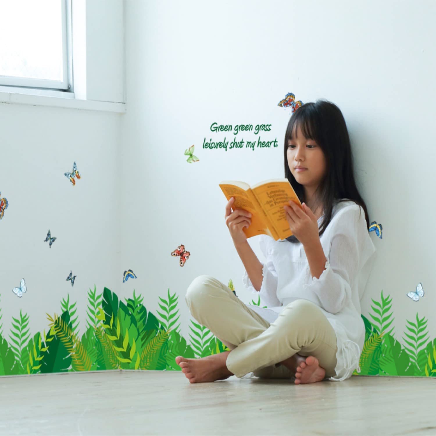 Green Grass Design Decorative Vinyl Wall Sticker size (50 CM X 70 CM) sk7128