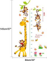 Kids Giraffe Growth Chart Wall Sticker Height Chart Kids Wall Ruler Roll Up Height Chart Portable For Bedroom Nursery Decoration size 50x70 sk7196