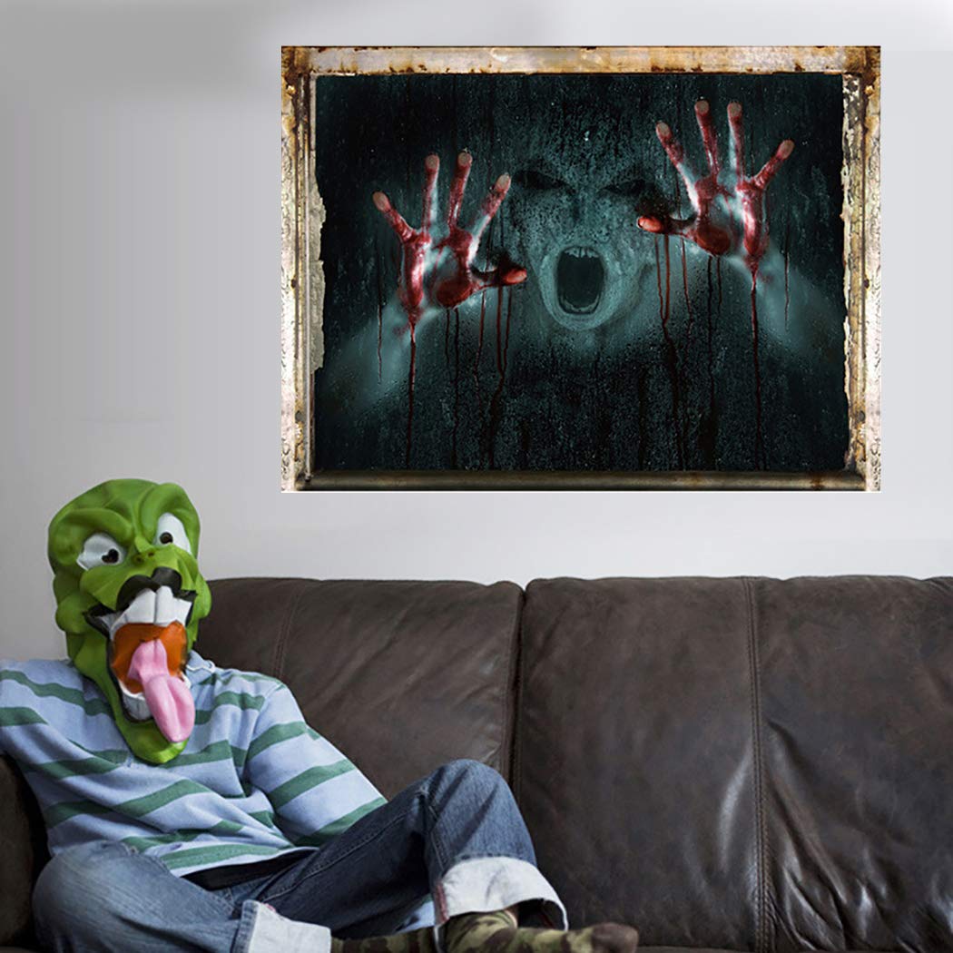 Halloween Okraski 3D Duha, Steno, okno Nalepke Odstranljive Grozo Nalepko Plakat avto nalepke size 50x70 sk6043