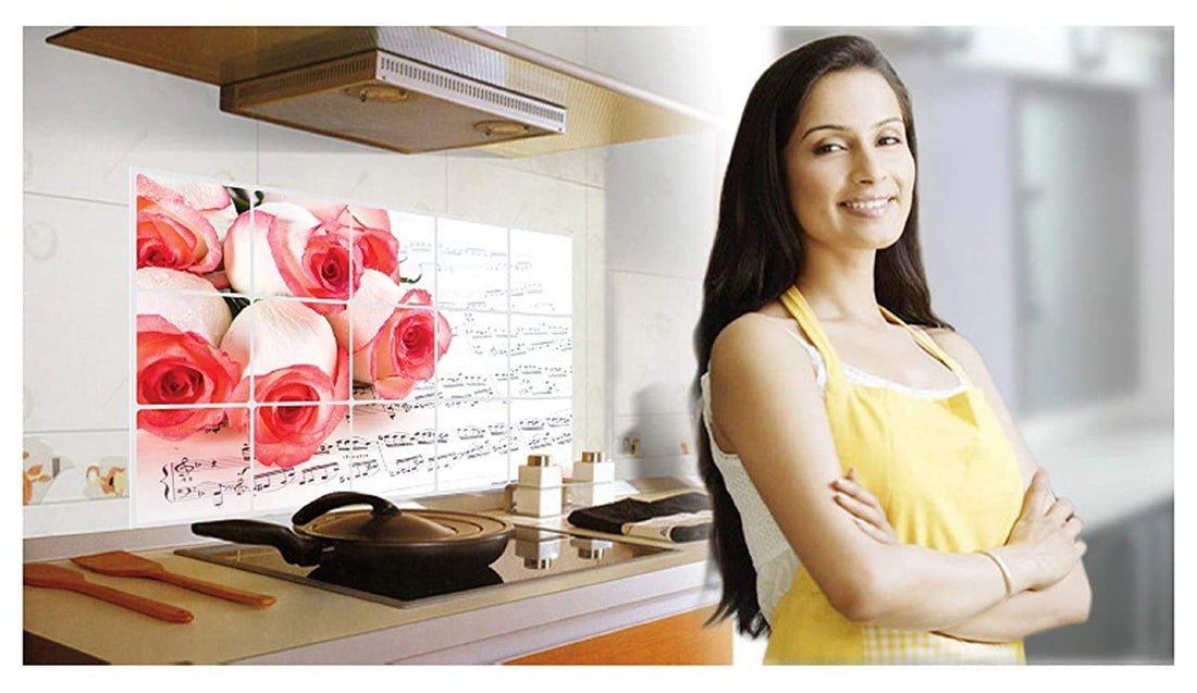Kitchen Oil Proof Wall Sticker Heat Resistant Waterproof Self Adhesive Backsplash Cover for Kitchen Wall Protection