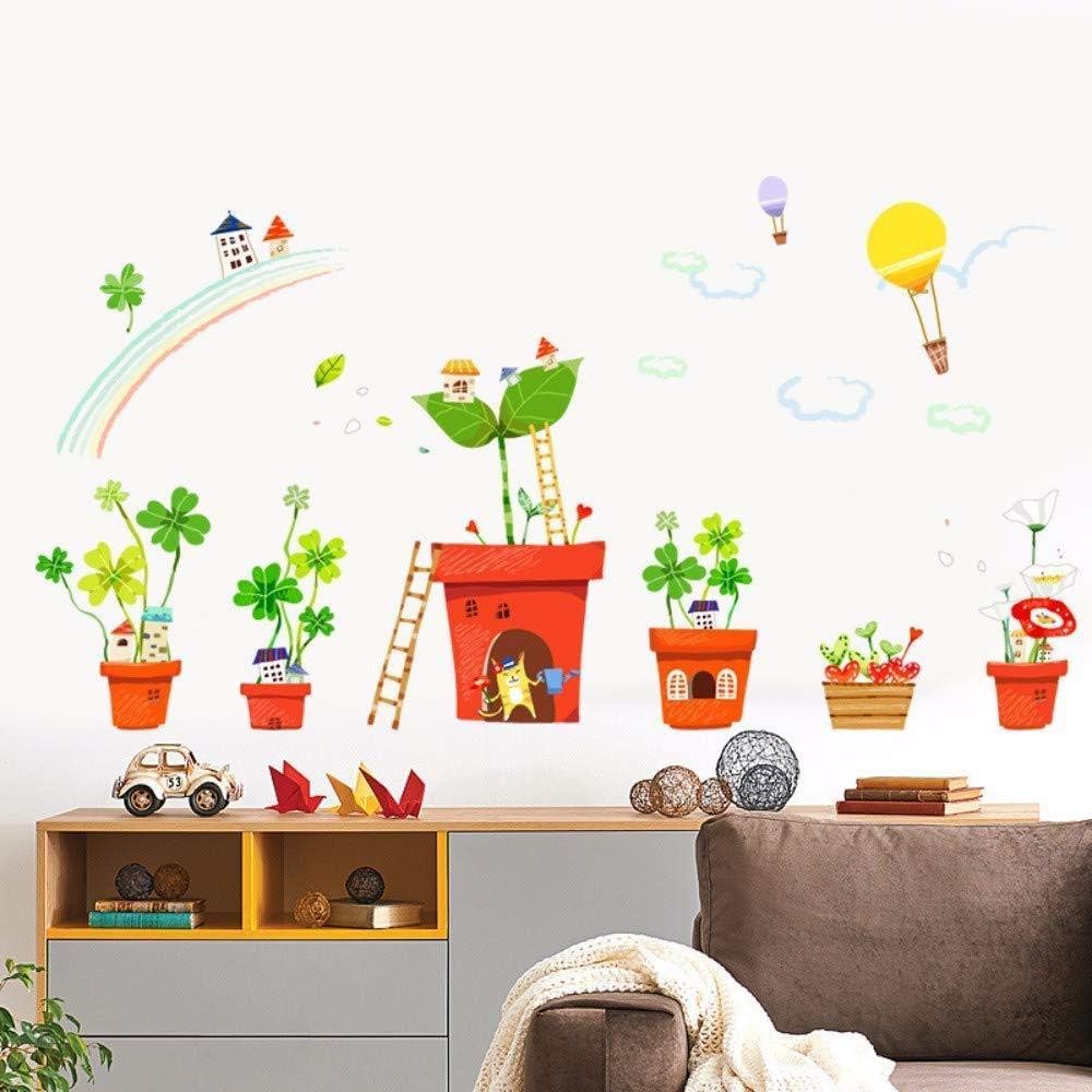 Wall Stickers,Potted Plants Cute Flowers Home Decor Living Room DIY Art Decal Wallpaper Removable Sticker