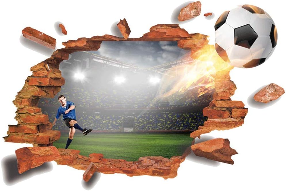 Sk9300 3D Football Broken The Wall Sticker