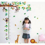 TOYMYTOY Height Measuring Tree Wall Sticker Removable Animal Growth Chart Han0ding Ruler Wall Decal Kids Nursery Wall Sticker  size 60x90 nc037