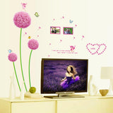Indian Royals Pink Dendelion Flower Design Self Adhesive PVC Vinyl Wall Sticker size 45x60 ay6006b