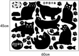 Cartoon Lovely Black Cat Silhouette Wall Sticker Home Decor Kids Room Stairway Corridor Decoration Mural Combination Stickers