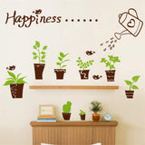 Green Plant Potted DIY Wall Stickers Baseboard Modern Art Murals Door and Window Decoration Decals size 50x70 xh5152c