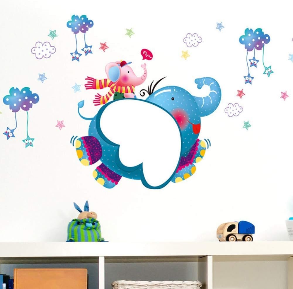 Pegatinas de pared y murales de dibujos animados Dumbo Pizarra Blanca Pegatina de pared para habitación de los niños, recámara de guardería, decoración de fondo autoadhesiva size 50x70 xls7137