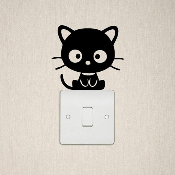 Kitty Cat Decal (Set of 2) - Laptop, Wall, Light Switch Decor