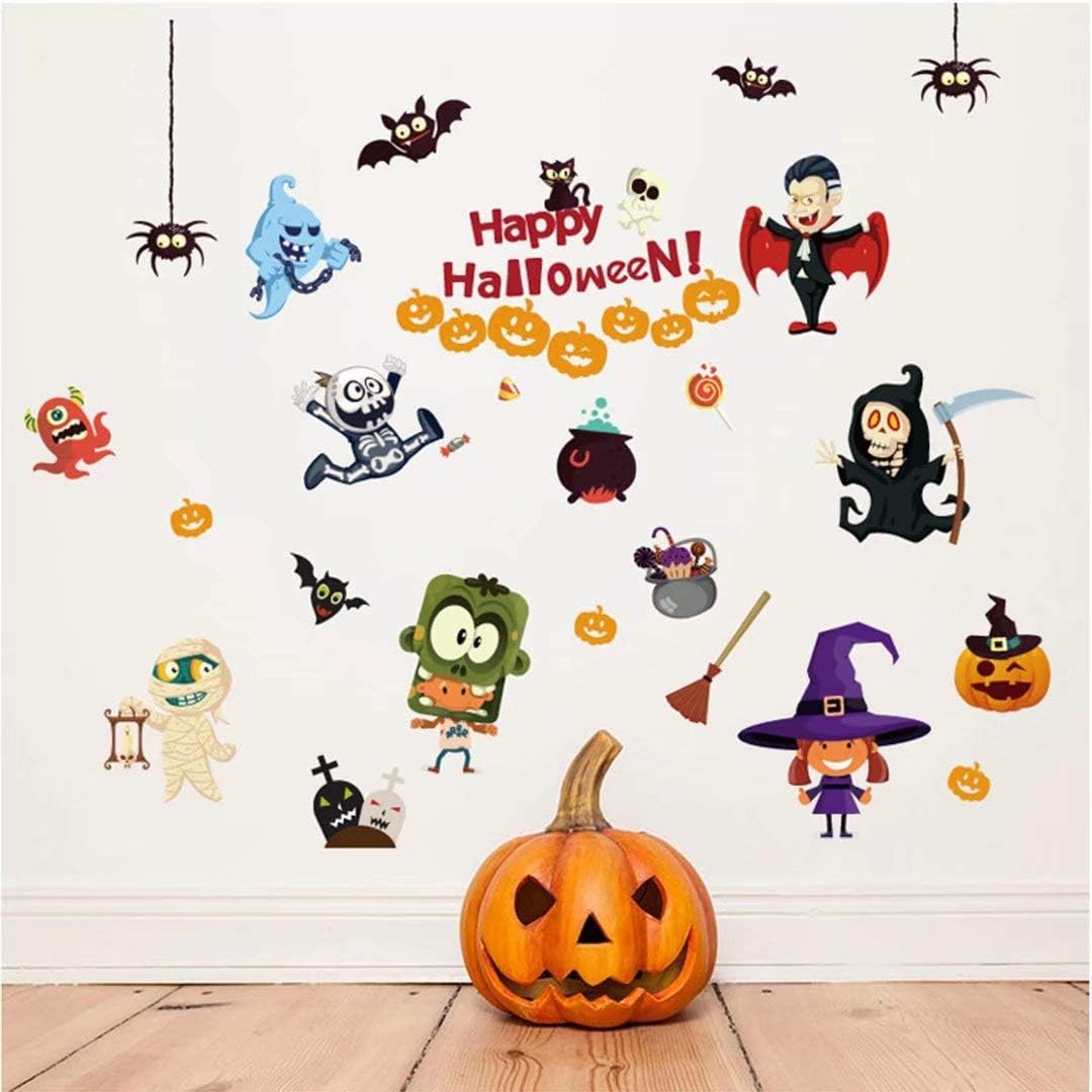 DERU Wall Stickers/Halloween Window Stickers, TV Background Star Room Wall Stickers, Bar Kindergarten Bedroom Family Halloween Party Decoration size 50 x70 sk90960